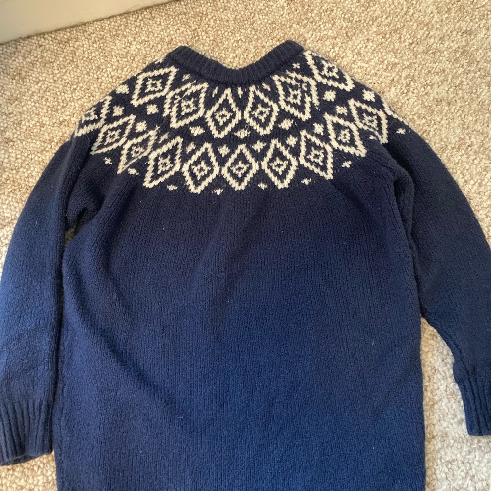 Aerie Oversized Navy Fair isle Sweater